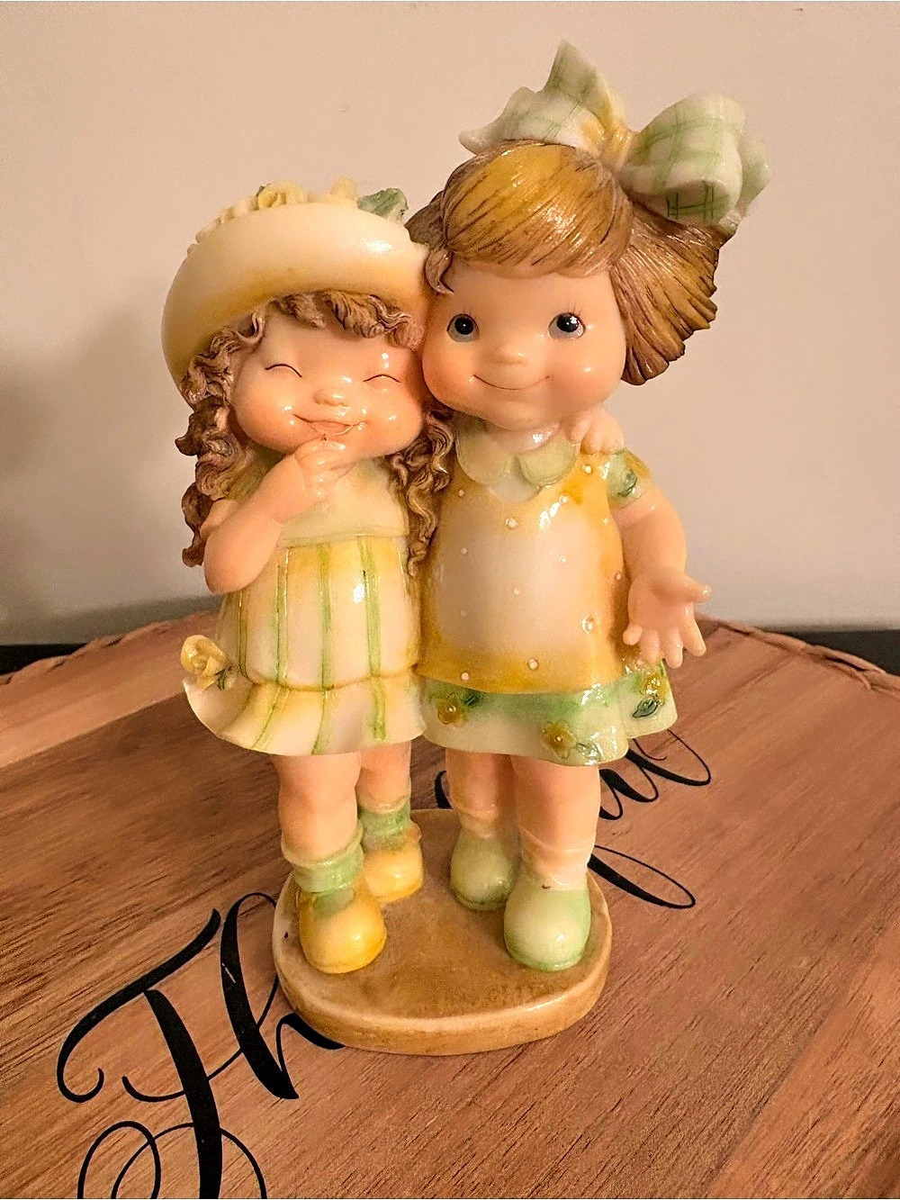 Vintage-Style Figurine in Yellow & Green Sisters?
